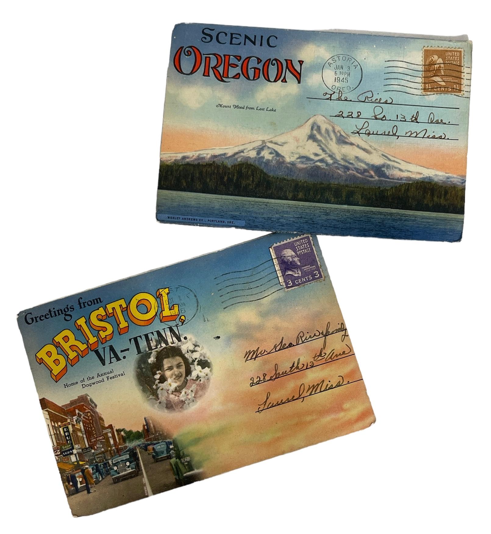 Vintage Postcard Booklets and Vintage Postcards with Stamps