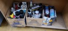 3 boxes of misc spray cans