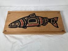 Inuit Painted Salmon Wood Box