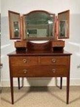 Mahogany Inlaid Dresser With Mirror