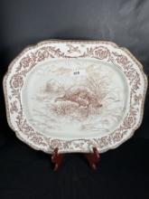 Antique Royal Cauldon Platter Turkey and Game Birds