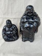 Set of 2 Vintage Iridescent Buddhas