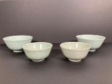 4 Celadon Rise Bowls