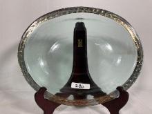 Decorative Glass Centerpiece Bowl with Gold Toned Edging
