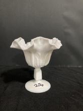 Milkglass Ruffle Vase