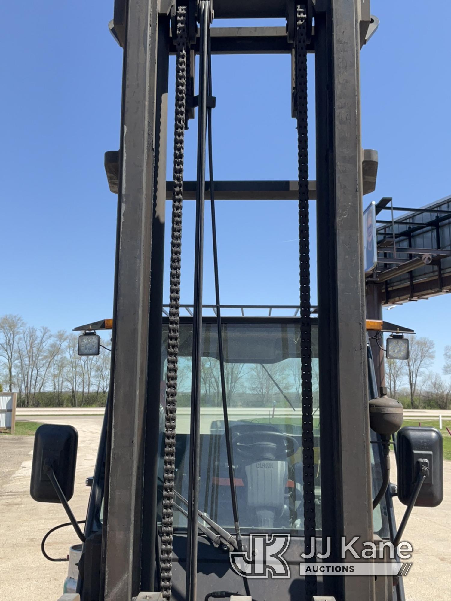 (South Beloit, IL) 2016 Clark C75L Solid Tired Forklift, Indoor warehoused used. Runs & Operates, LP