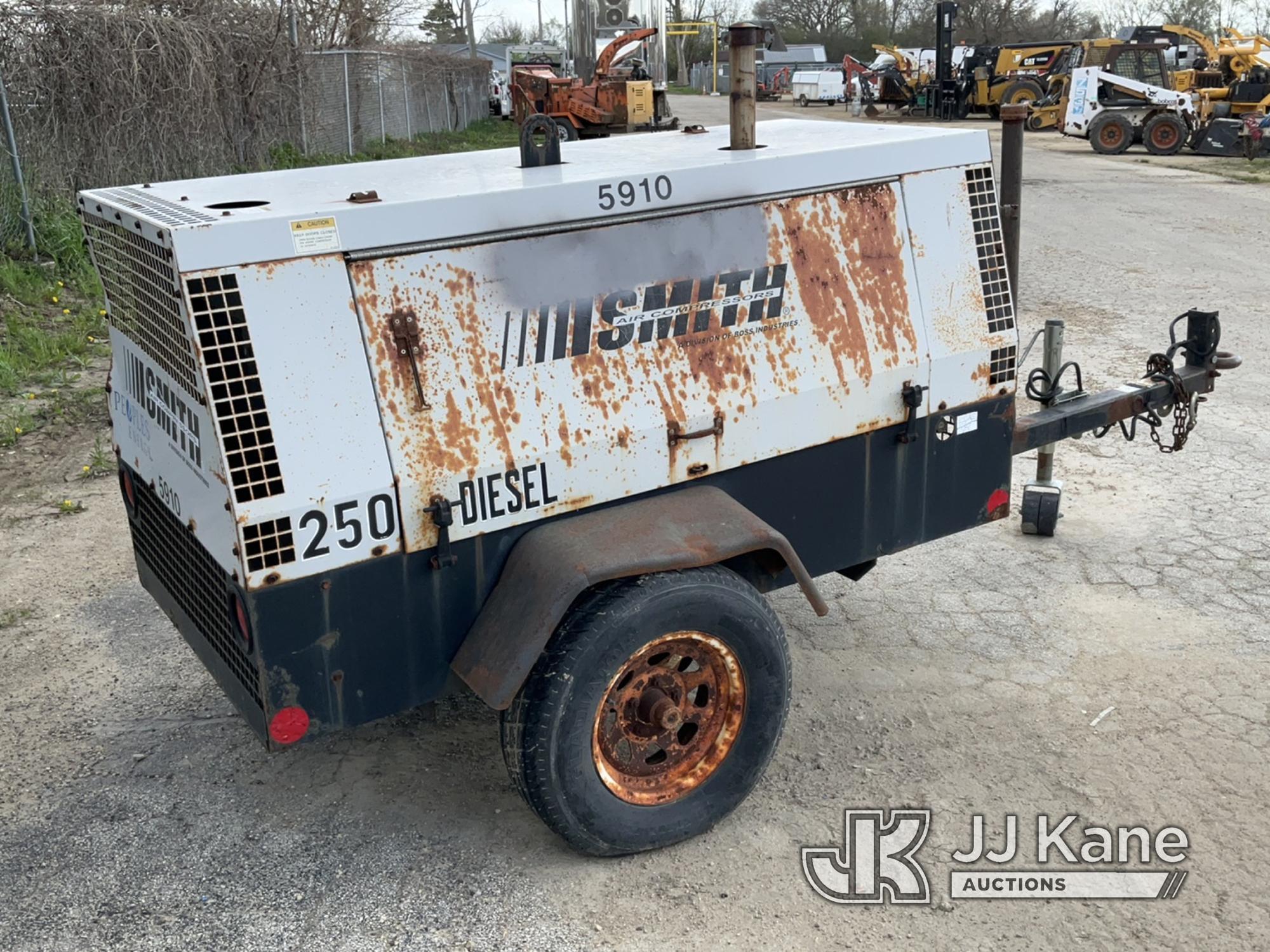 (South Beloit, IL) 2004 Boss 250JD03/10049 Portable Air Compressor, trailer mtd No Title) (Runs, Bui