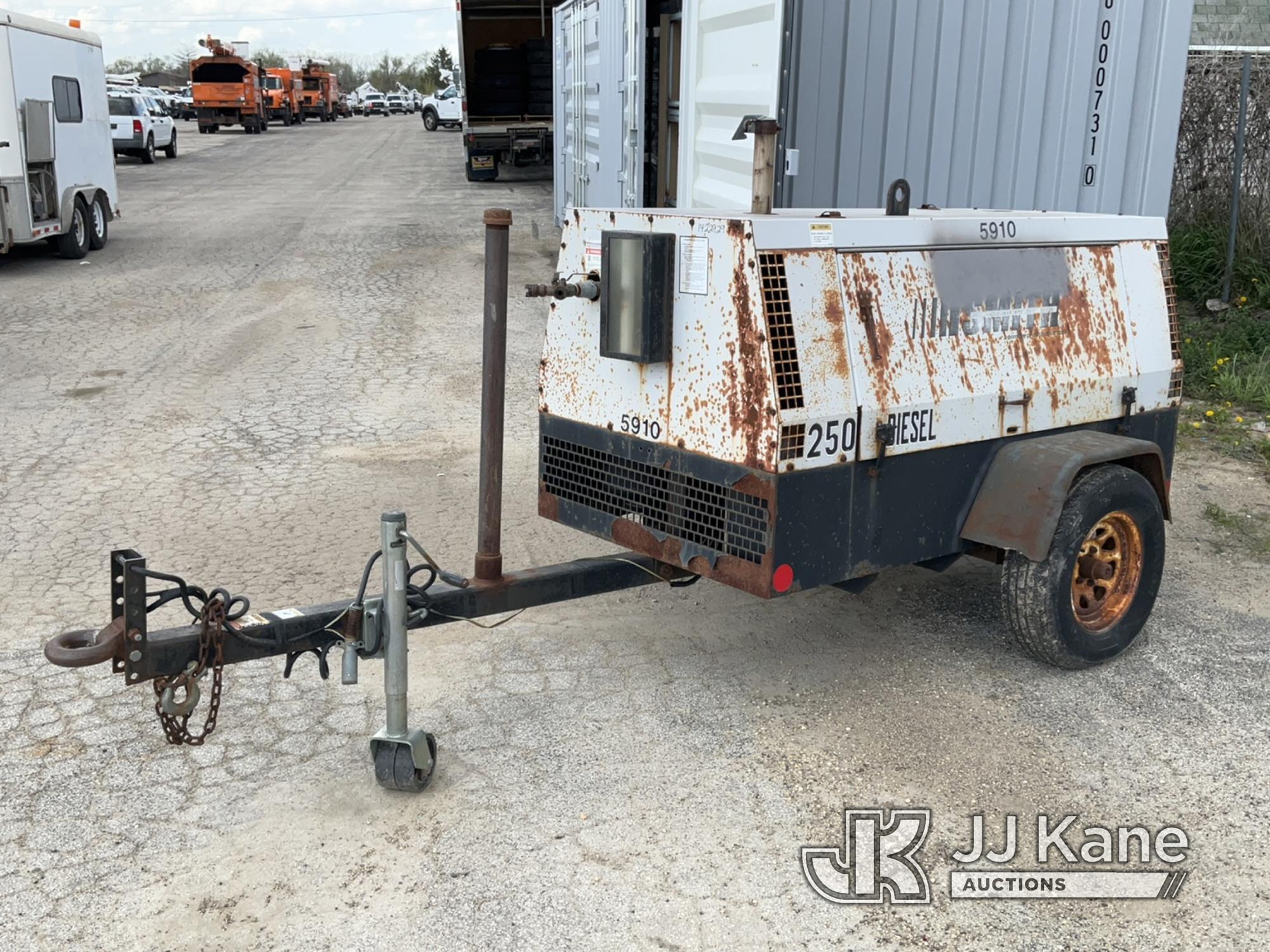 (South Beloit, IL) 2004 Boss 250JD03/10049 Portable Air Compressor, trailer mtd No Title) (Runs, Bui