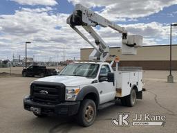 (Bismarck, ND) HiRanger LT38, Articulating & Telescopic Bucket Truck mounted behind cab on 2012 Ford