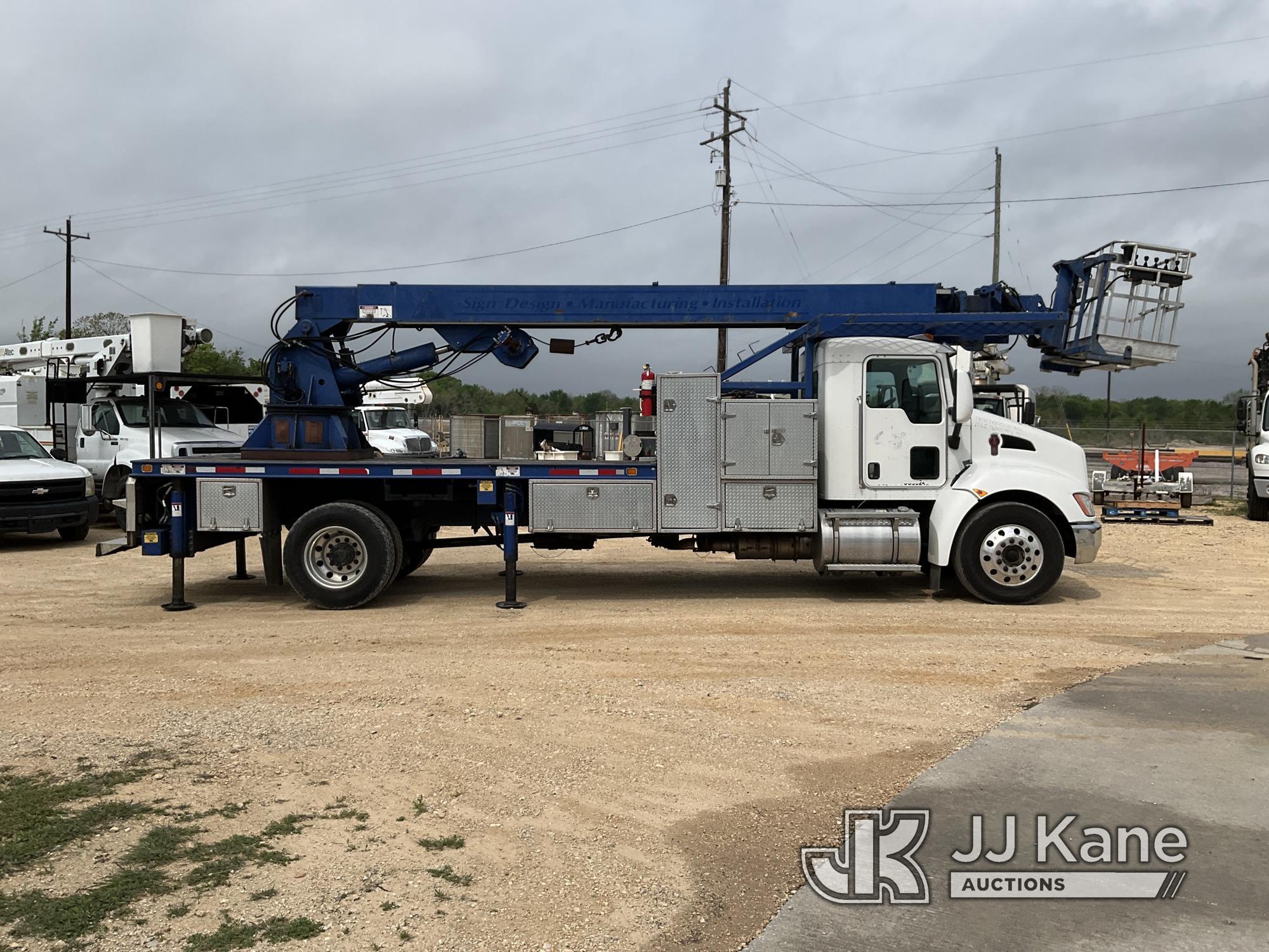 (Houston, TX) Skyhoist RX87, Hydraulic Truck Crane rear mounted on 2019 Kenworth T370 Flatbed Truck