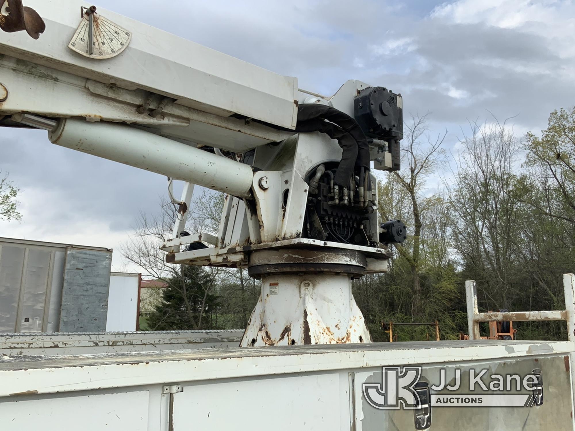 (Tipton, MO) Altec DM47-TR, Digger Derrick rear mounted on 2008 International 4300 Utility Truck Run