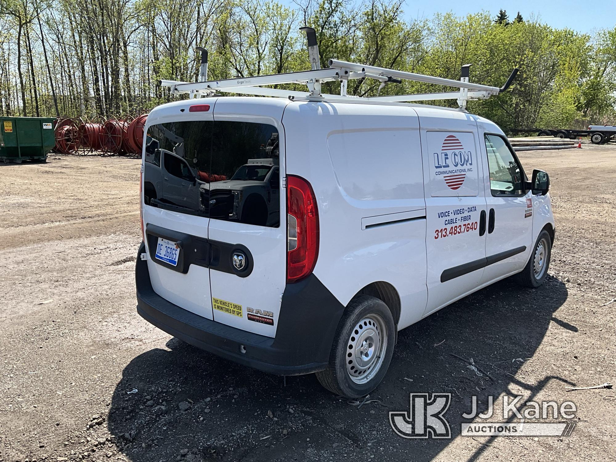 (Wixom, MI) 2015 RAM ProMaster City Van Body/Service Truck Runs & Moves) (Needs To Be Reflashed,  Ch