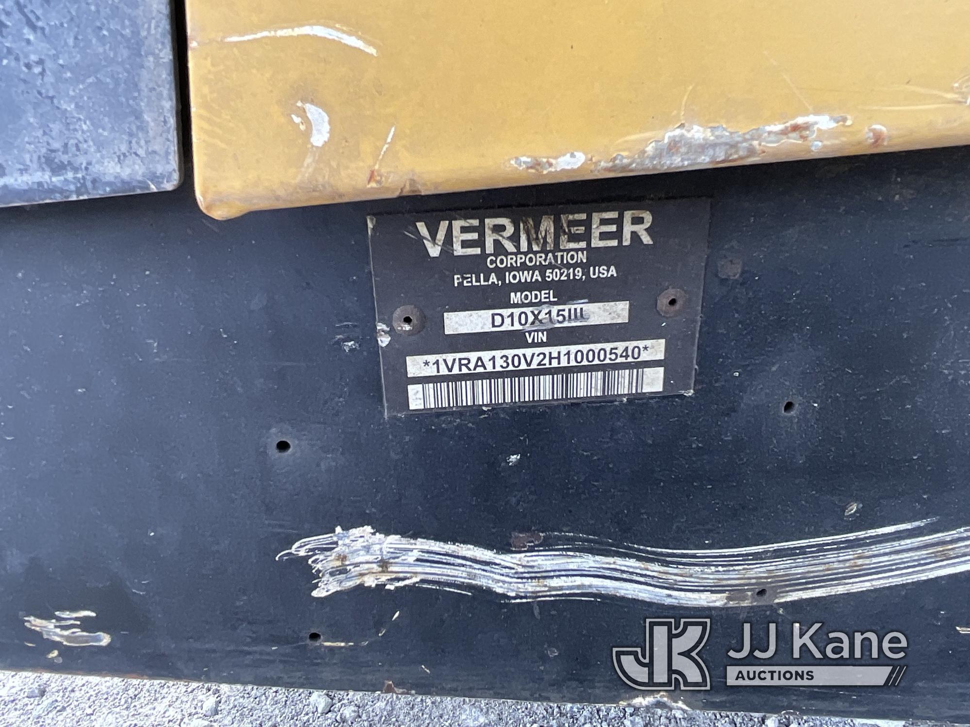 (Hobart, IN) 2017 Vermeer Corporation D10x15 Series III Directional Boring Machine Runs, Moves & Ope