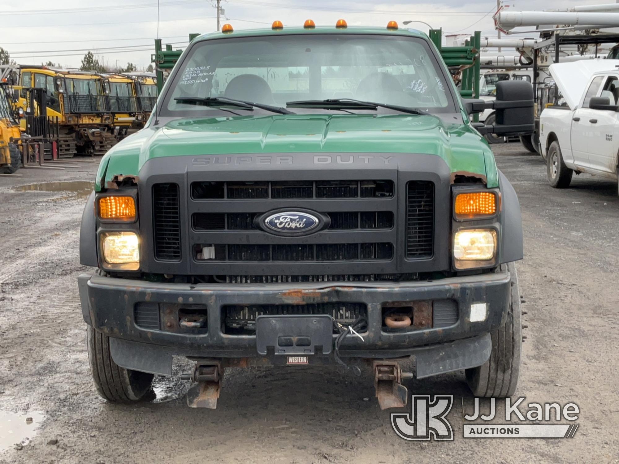 (Rome, NY) 2008 Ford F550 4x4 Flatbed/Service Truck Runs & Moves, Body & Rust Damage, Bad Brakes, Mu