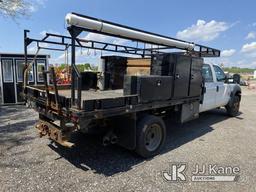 (Plymouth Meeting, PA) 2016 Ford F550 4x4 Crew-Cab Flatbed Truck Runs & Moves, Abs Light On, Battery