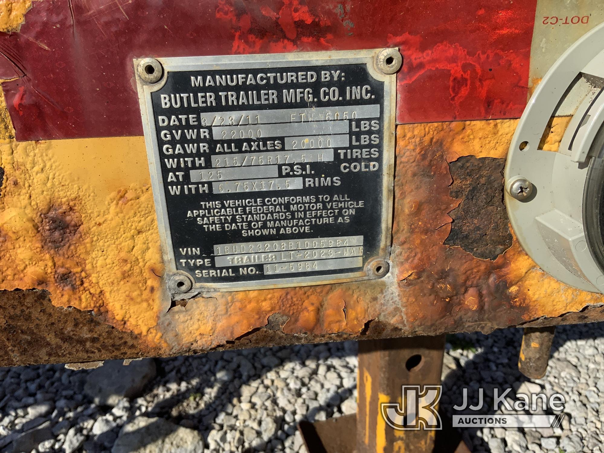 (Fort Wayne, IN) 2011 Butler LT-2023-WAR T/A Tagalong Equipment Trailer Rust Damage