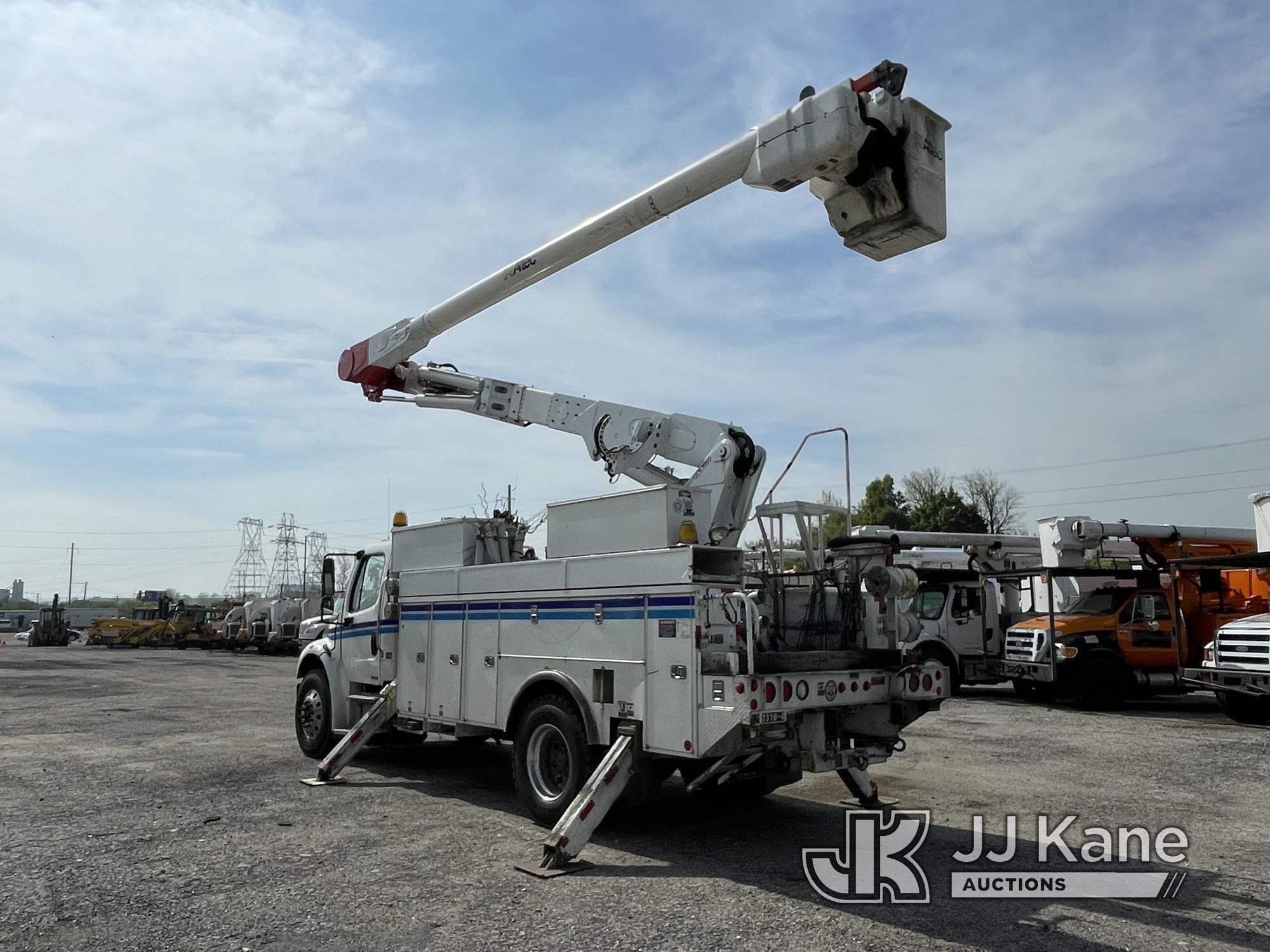 (Plymouth Meeting, PA) Altec AM55, Over-Center Material Handling Bucket Truck rear mounted on 2010 F