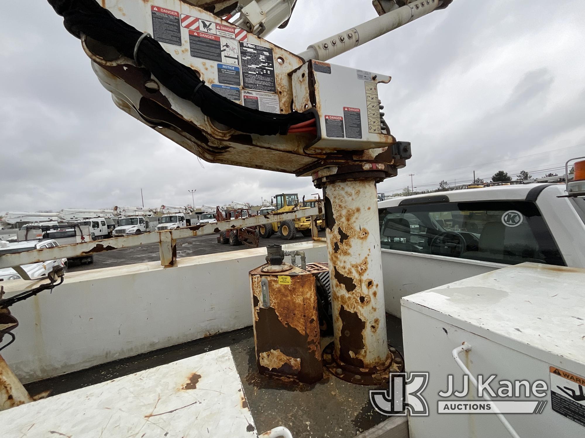 (Rome, NY) Altec AT41M, Articulating & Telescopic Material Handling Bucket Truck mounted behind cab