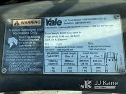 (Plymouth Meeting, PA) Yale GDP250DBECCV143 Pneumatic Tired Forklift Runs & Moves, Not Charging