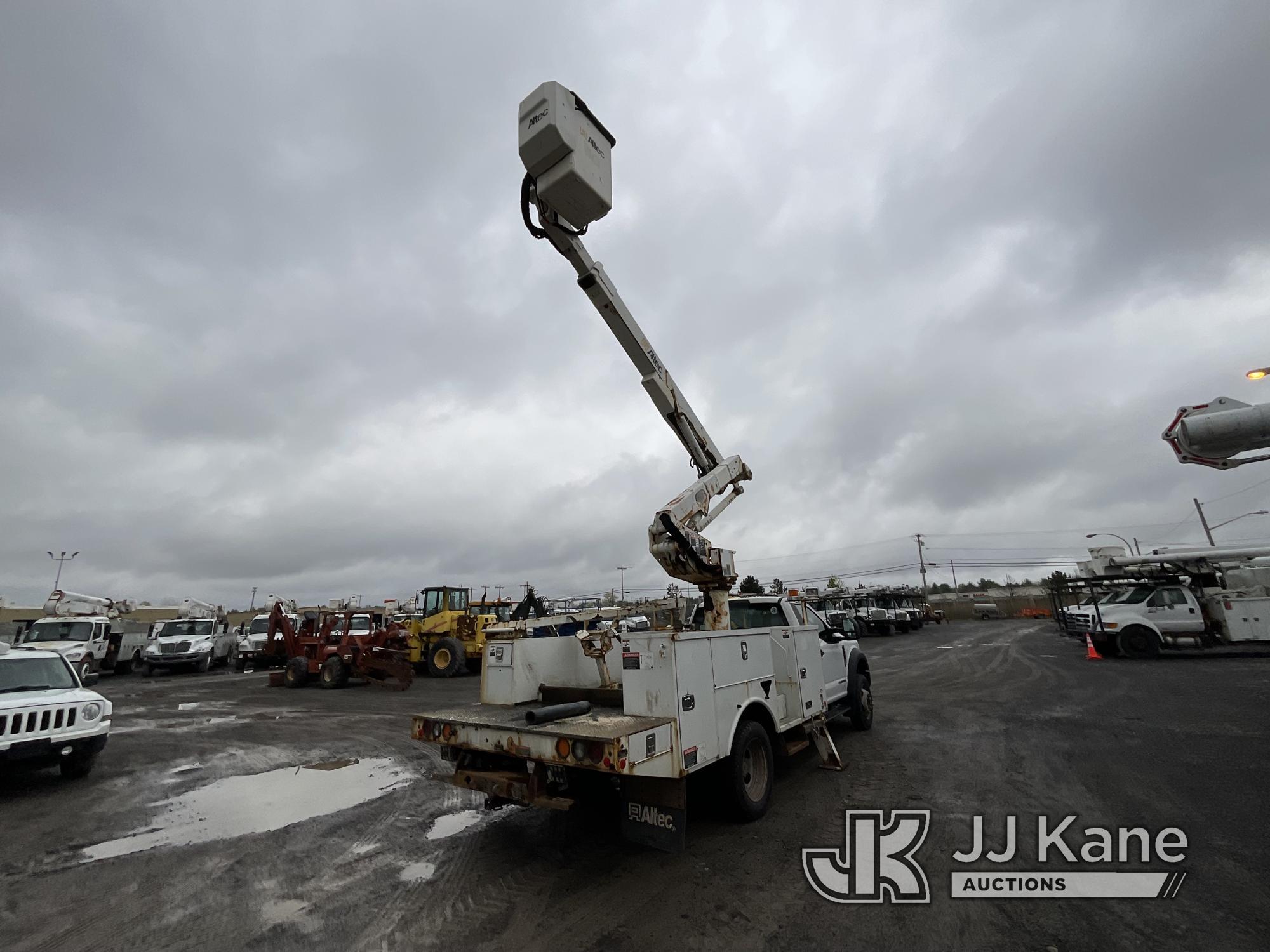 (Rome, NY) Altec AT41M, Articulating & Telescopic Material Handling Bucket Truck mounted behind cab