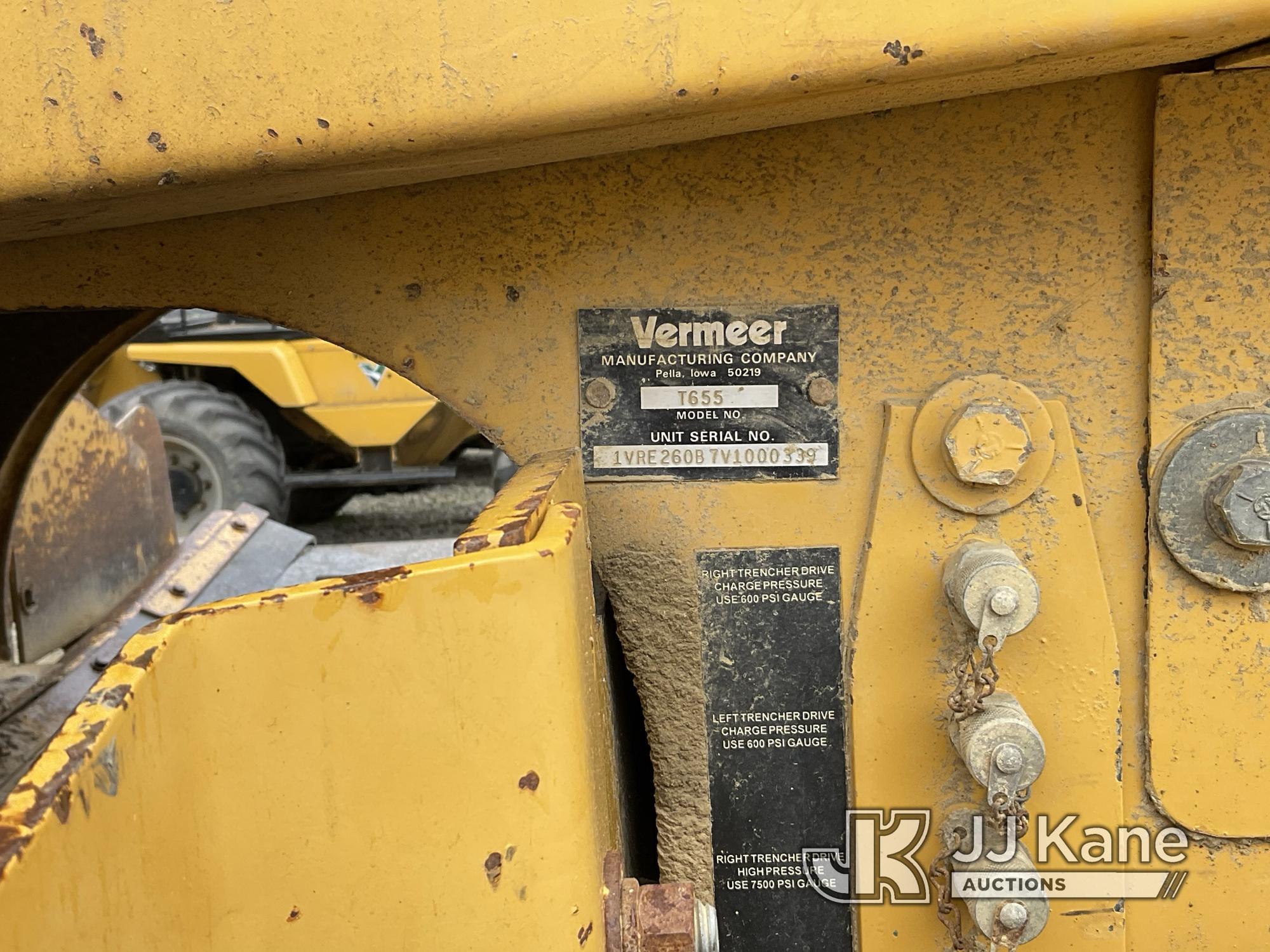 (Fishers, IN) 1997 Vermeer Corporation T655 Trencher Runs, Moves & Operates) (Jump To Start