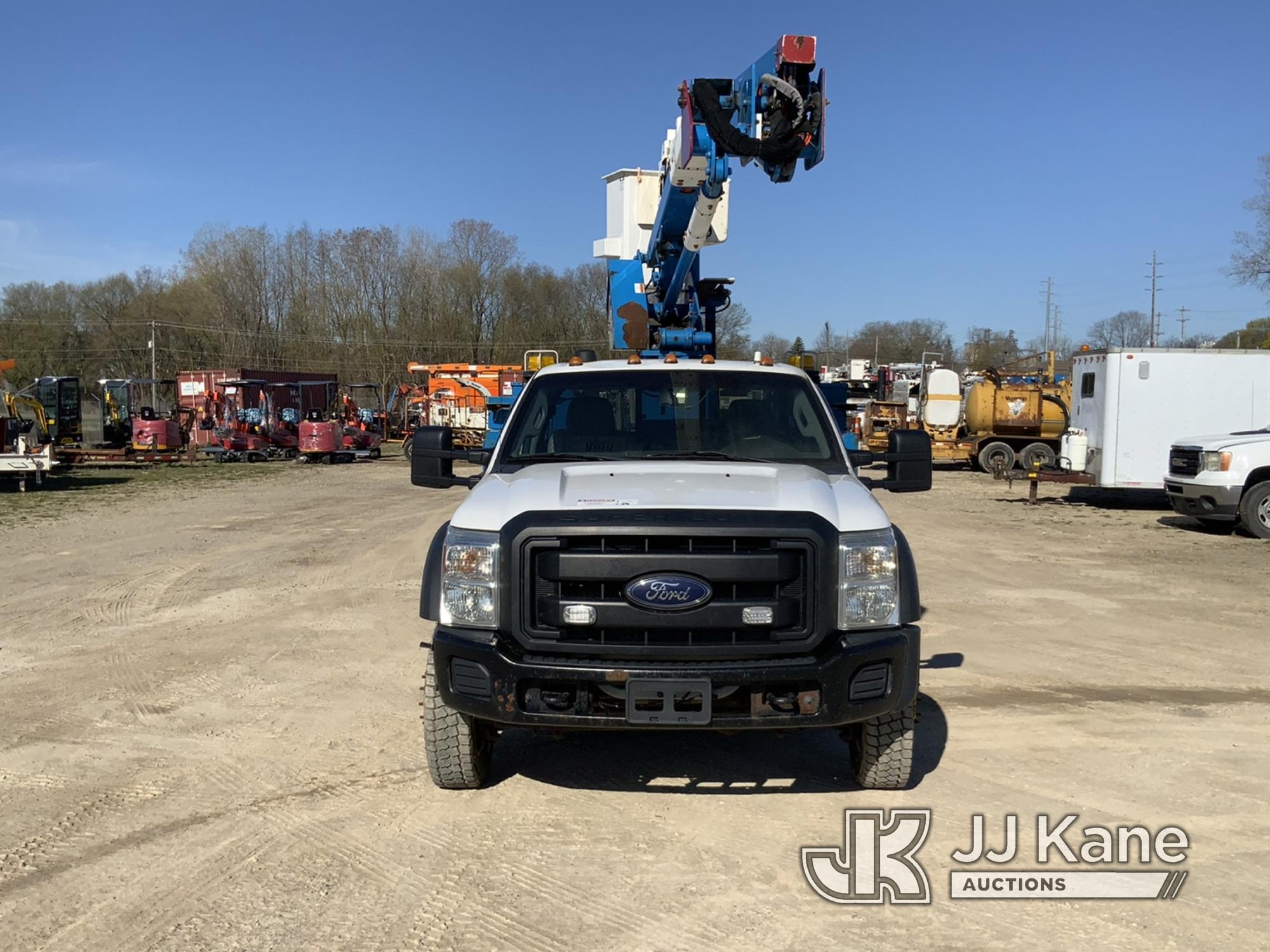 (Charlotte, MI) HiRanger LT38, Articulating & Telescopic Bucket Truck mounted behind cab on 2015 For