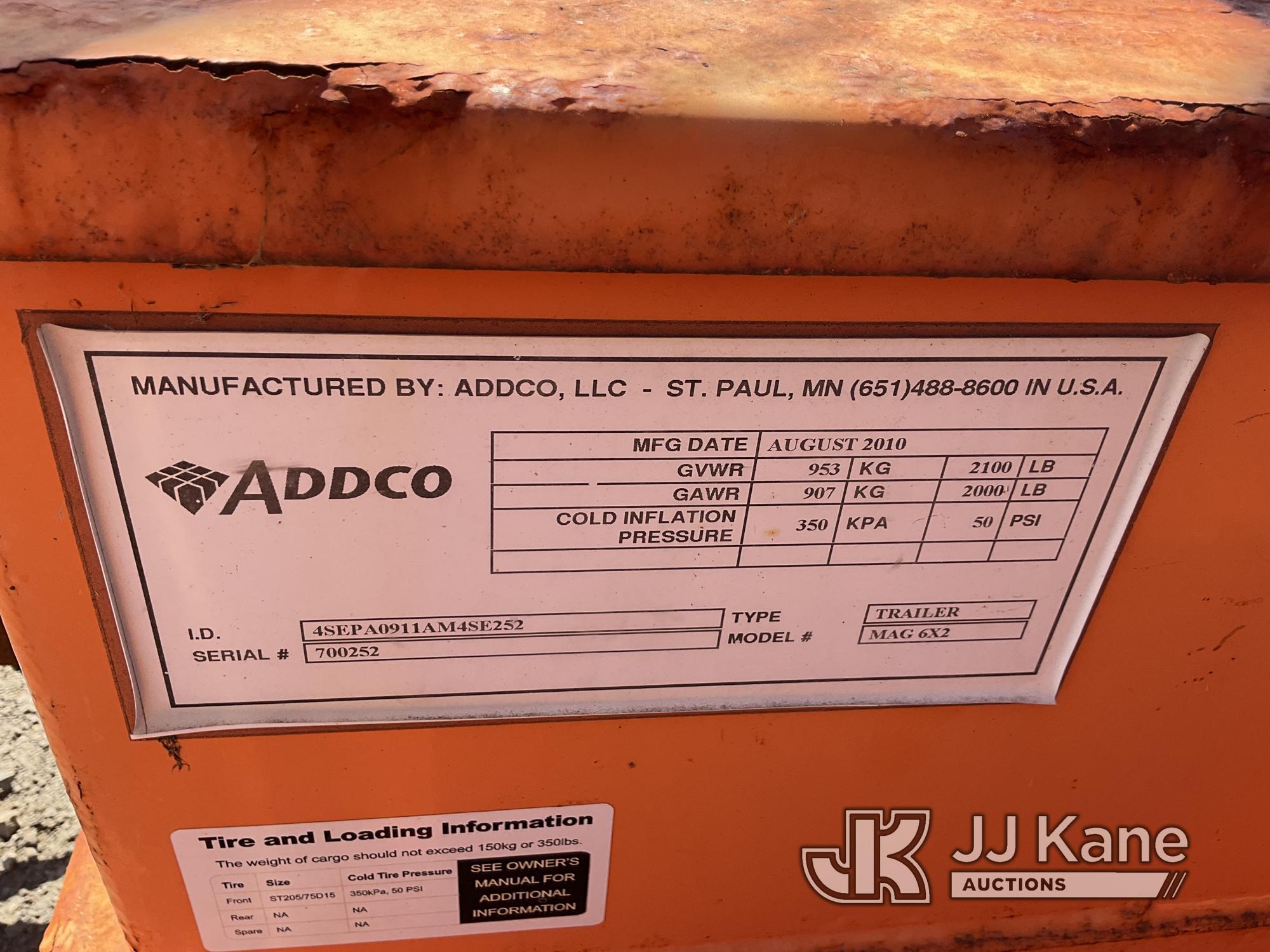 (Jurupa Valley, CA) 2010 Addco MAG6X2 Sign Board MAG6X2 Portable Message Board Application For Speci