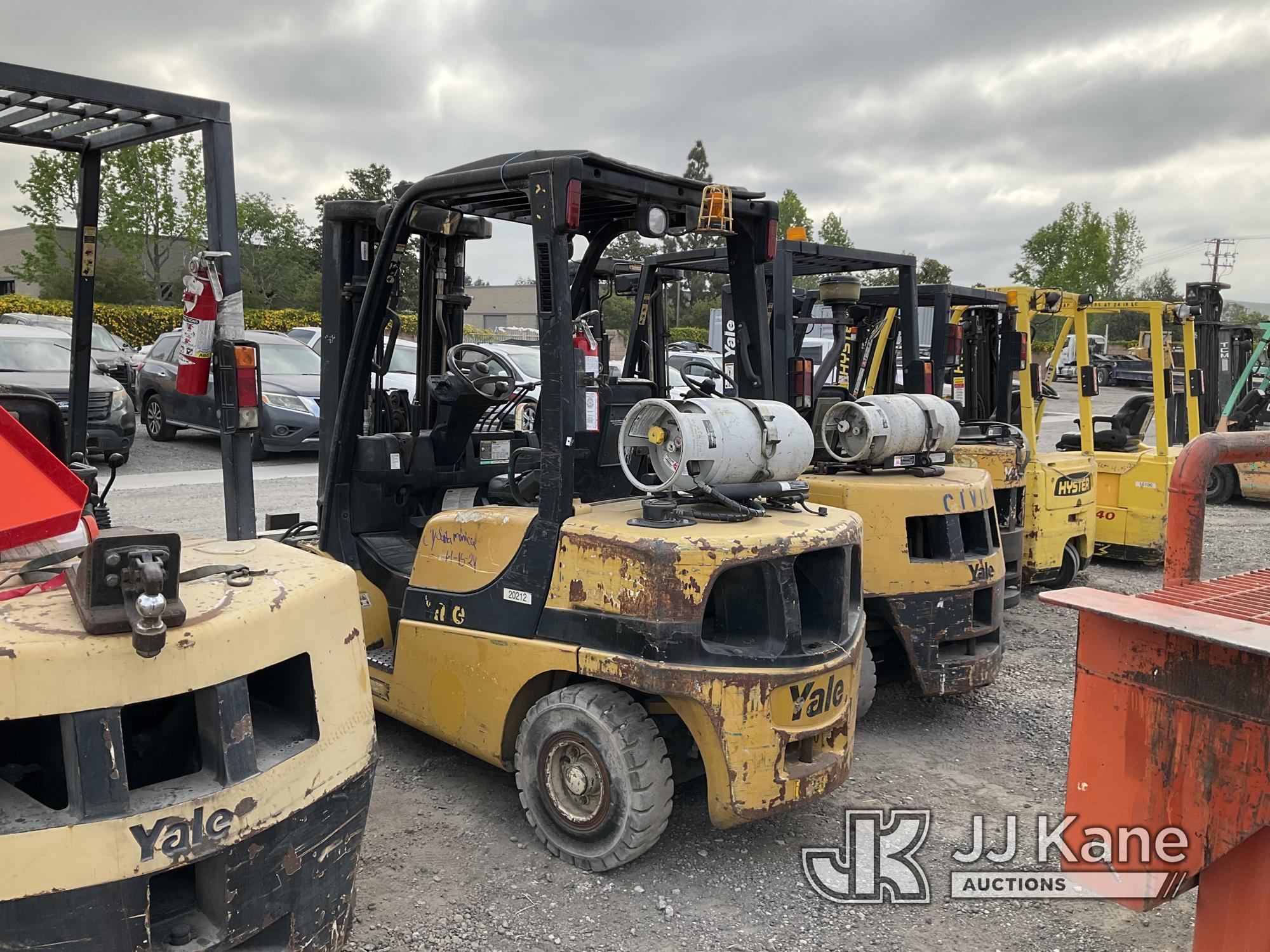 (Jurupa Valley, CA) 2013 Yale GLP060VXNVSEO Solid Tired Forklift Not Running, Broken Ignition, True