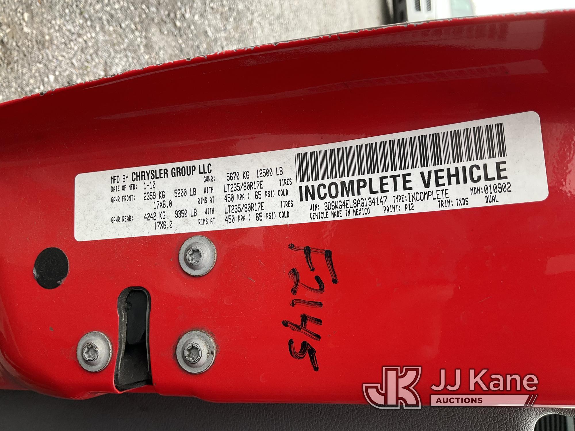 (Jurupa Valley, CA) 2010 Dodge RAM 3500 Service Truck Not Running, Front End Wrecked, Check Engine L