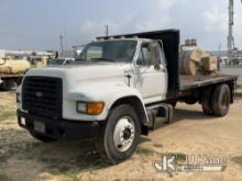 1996 Ford F800 Flatbed Truck Runs & Moves) (Jump to Start