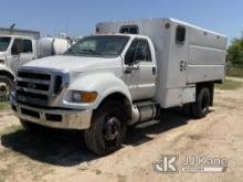 2011 Ford F750 Chipper Dump Truck Runs & Moves) (Jump to Start, Low Engine Power, Check Engine Light