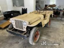 (Nantucket, MA) 1948 Willys CJ2A 4x4 Jeep, (Not Running, Project Vehicle, Missing Parts, Drivetrain