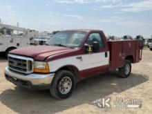 (Charlotte, MI) 1999 Ford F350 Service Truck Runs, Moves, Jump To Start, Air Intake Issues-Stalls Wh