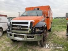 (Charlotte, MI) 2015 Ford F650 Chipper Dump Truck No Crank With Jump, Condition Unknown, Driveshaft