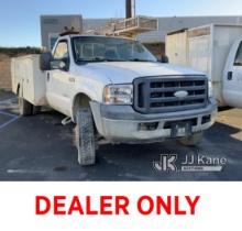 (Jurupa Valley, CA) 2007 Ford F450 Utility Truck Will Not Stay Running, Must Be Registered Out Of St
