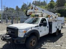 Altec AT37G, Articulating & Telescopic Bucket mounted behind cab on 2011 Ford F550 4x4 Service Truck