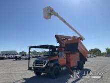 Altec LR760-E70, Over-Center Elevator Bucket Truck mounted behind cab on 2013 Ford F750 Chipper Dump