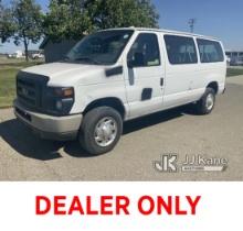 2009 Ford E350 Passenger Van Runs & Moves) (Damage to Passenger Side Door, Rear Door Will Not Open, 