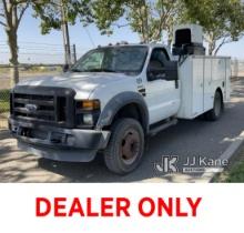 2008 Ford F550 Welder/Service Truck Runs & Moves) (Welder Does Not Operate, Monitors Did Not Pass Sm