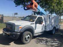 Altec AT37G, Articulating & Telescopic Bucket Truck mounted behind cab on 2011 Ford F550 4x4 Utility