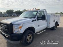 2011 Ford F350 4x4 Service Truck Runs & Moves, Jump To Start, Check Engine Light On, Seat Damage