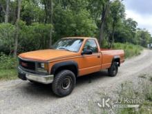 1995 GMC Sierra 2500 4x4 Pickup Truck Runs & Moves, Jump To Start, ABS Light On, Tailgate Inop, Dash