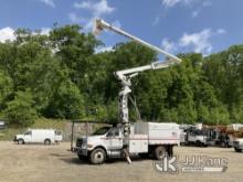 Altec LRV60-E70, Over-Center Elevator Bucket Truck mounted behind cab on 2012 Ford F750 Chipper Dump