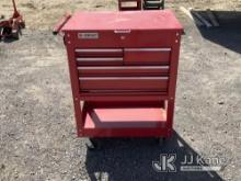 US General 5 Drawer Mechanics Cart (Red) (Used Used, Drawers Locked, No Key