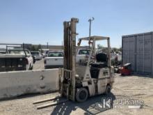 (Jurupa Valley, CA) 1981 Kmatsu FG15-S1 Solid Tired Forklift Does Not Run, Cranks When Jump Box Is A