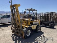 1964 York AT50 Rubber Tired Forklift Not Running, Condition Unknown, Cranks