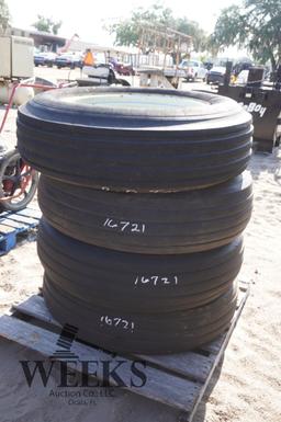 TIRES/WHEELS (4) 9.00X24