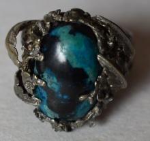 NATIVE AMERICAN STERLING & TURQUOISE RING!!!