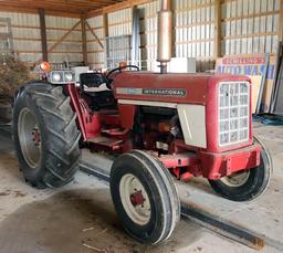 International 574 diesel tractor, pto, 3 pt. w/ good rubber & power steering, 16.9-28 rear tires, 5,