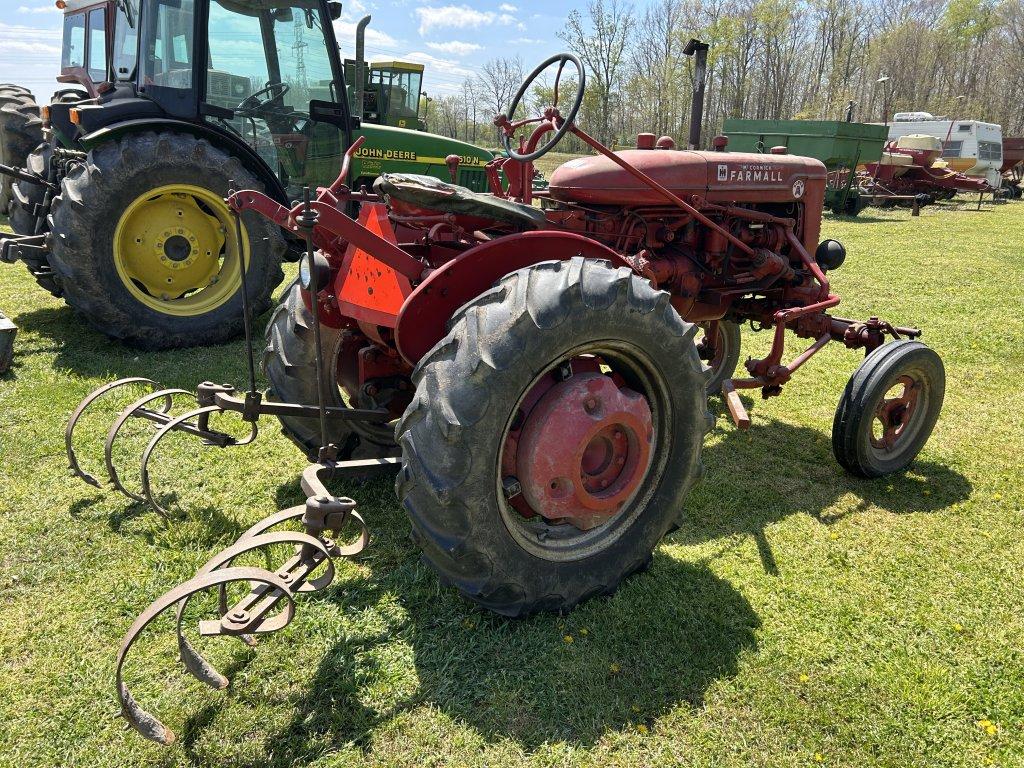 MCCORMICK FARMALL SUPER A TRACTOR WITH REAR CULTIVATOR, PTO, 11.2-24 REAR TIRES